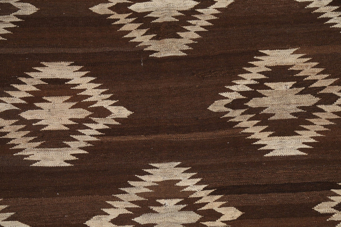 Natural Dye Brown Kilim Oriental Area Rug 5x7