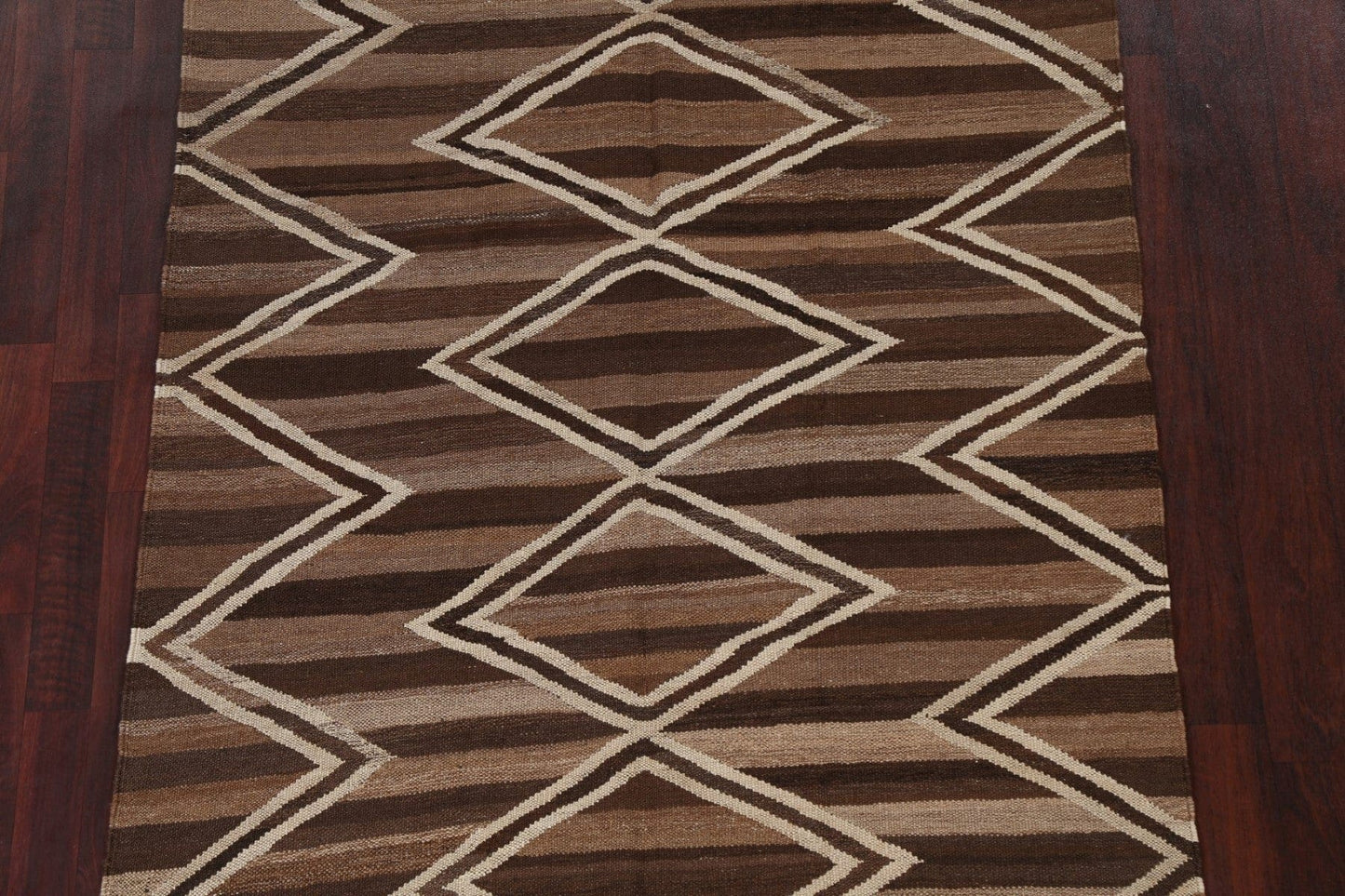 Natural Dye Geometric Kilim Oriental Area Rug 5x6