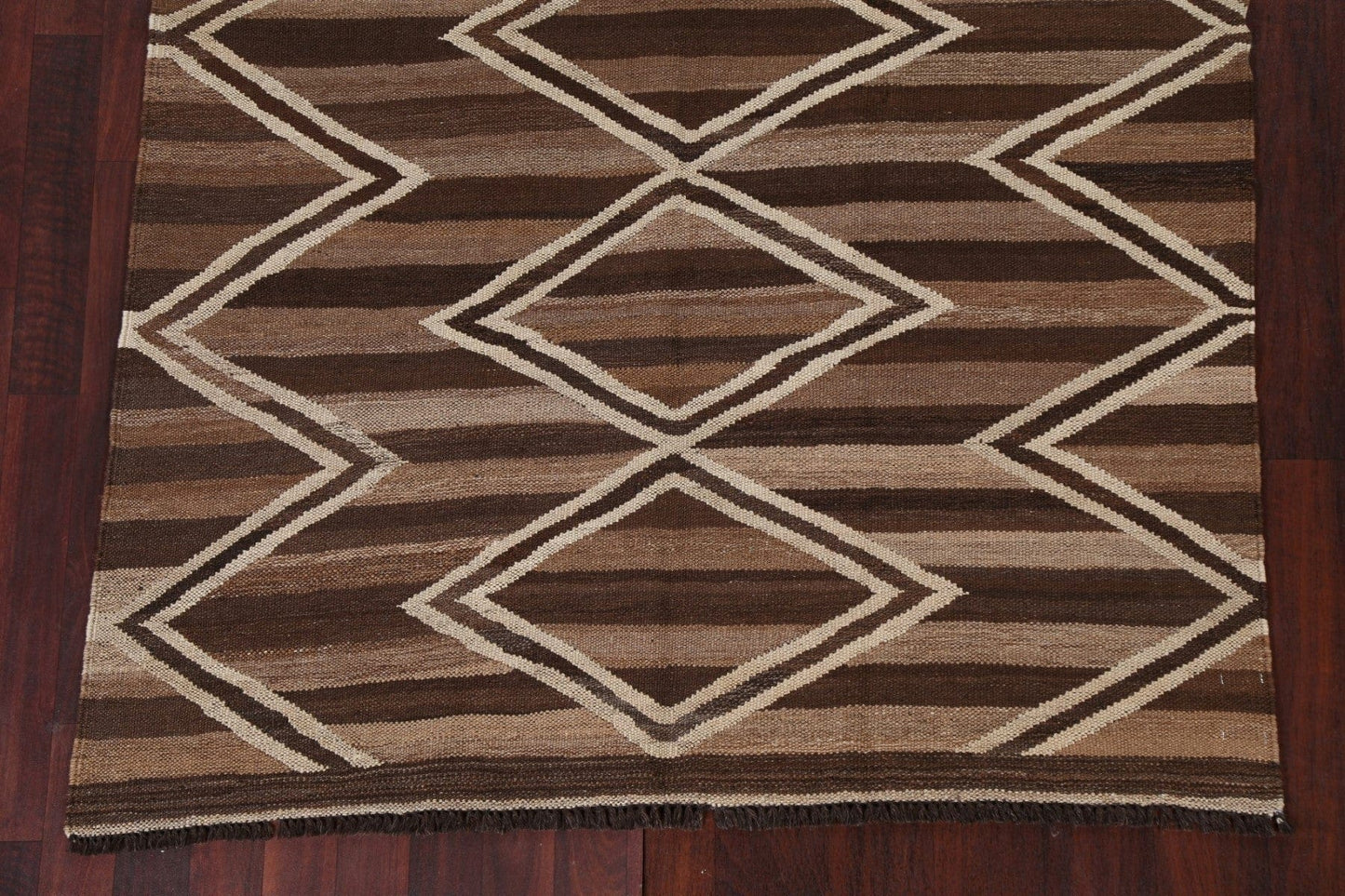 Natural Dye Geometric Kilim Oriental Area Rug 5x6