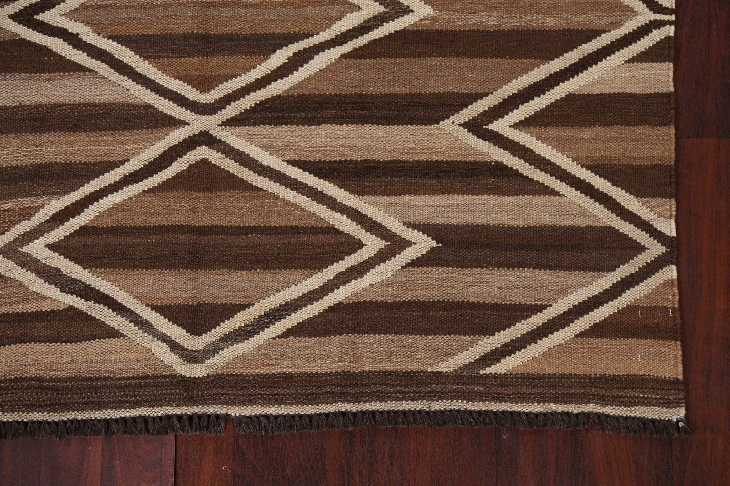 Natural Dye Geometric Kilim Oriental Area Rug 5x6