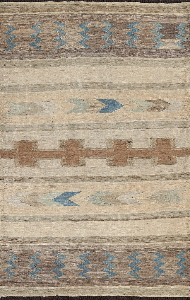 Natural Dye Tribal Kilim Oriental Area Rug 5x7