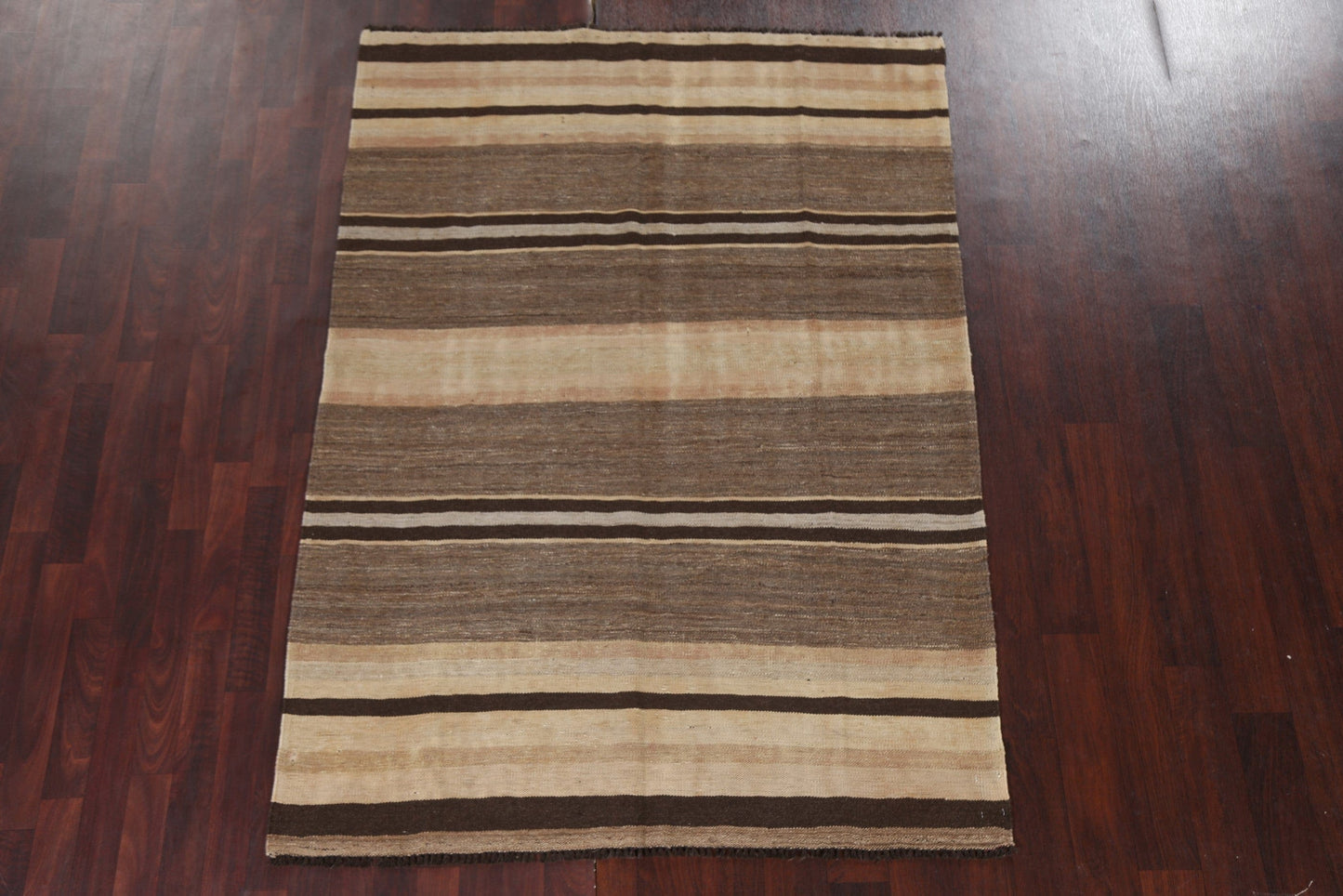 Natural Dye Striped Kilim Oriental Rug 5x7