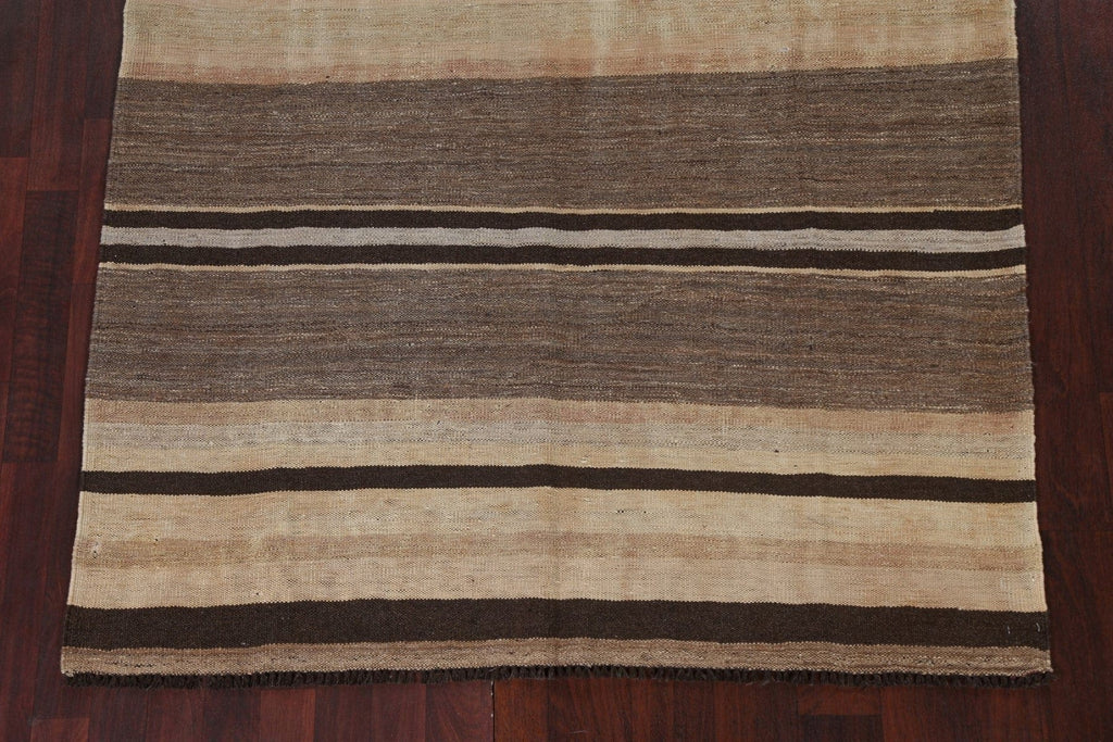 Natural Dye Striped Kilim Oriental Rug 5x7