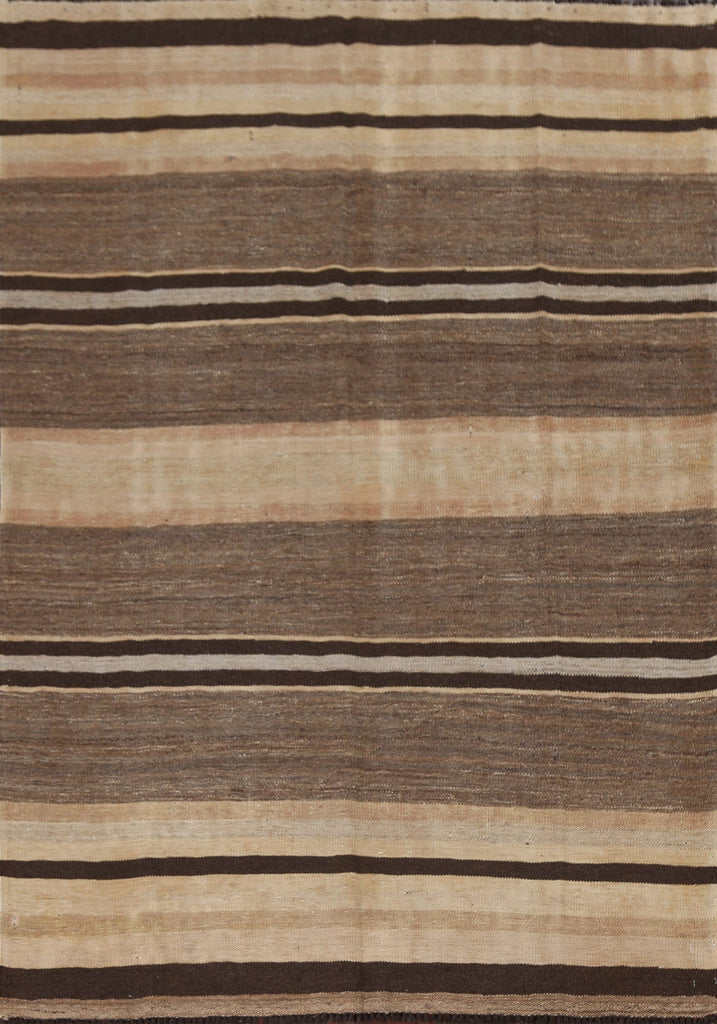 Natural Dye Striped Kilim Oriental Rug 5x7