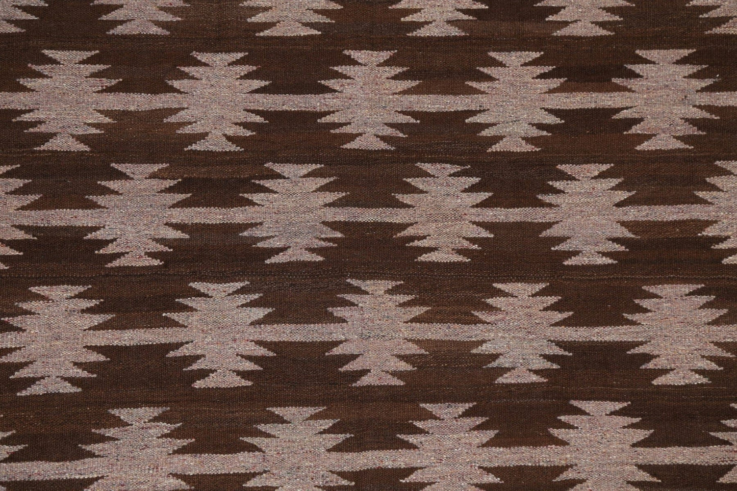 Natural Dye Brown Kilim Oriental Wool Rug 5x7