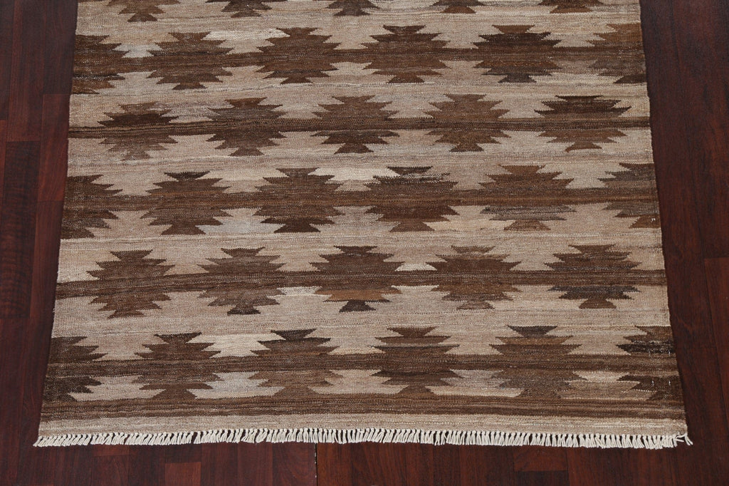 Natural Dye Geometric Kilim Oriental Rug 5x7