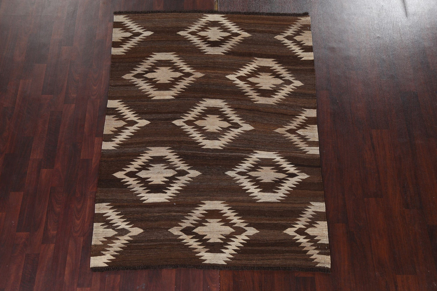 Natural Dye Kilim Oriental Wool Rug 5x6