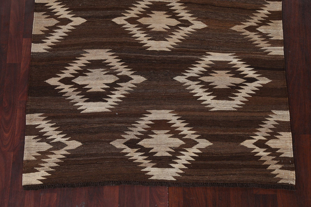 Natural Dye Kilim Oriental Wool Rug 5x6