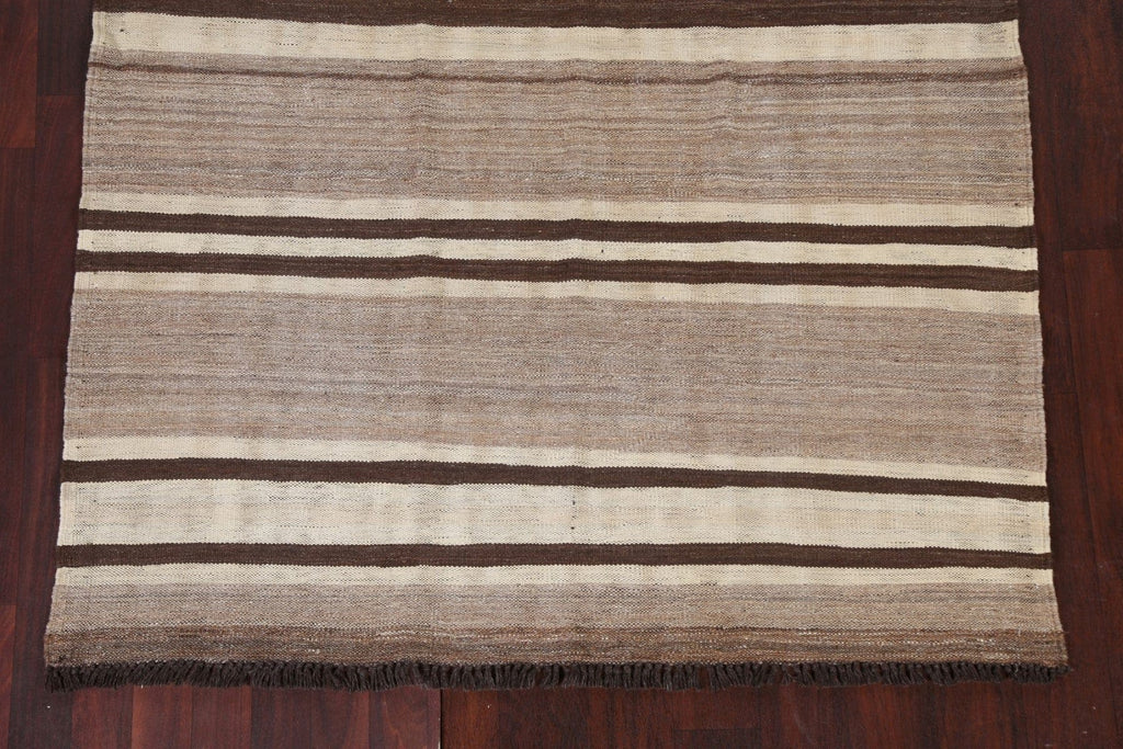 Natural Dye Striped Kilim Oriental Area Rug 5x7