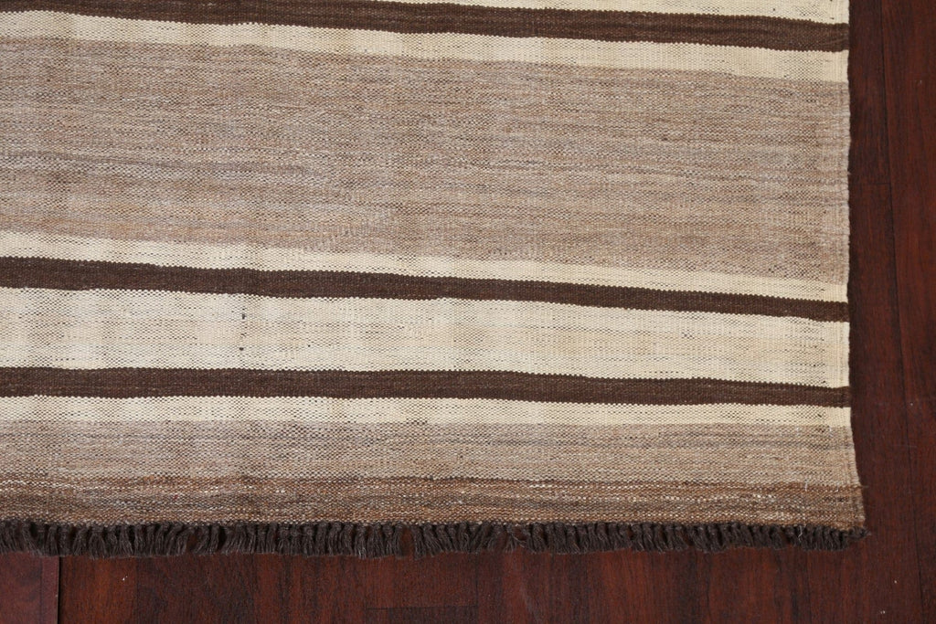 Natural Dye Striped Kilim Oriental Area Rug 5x7