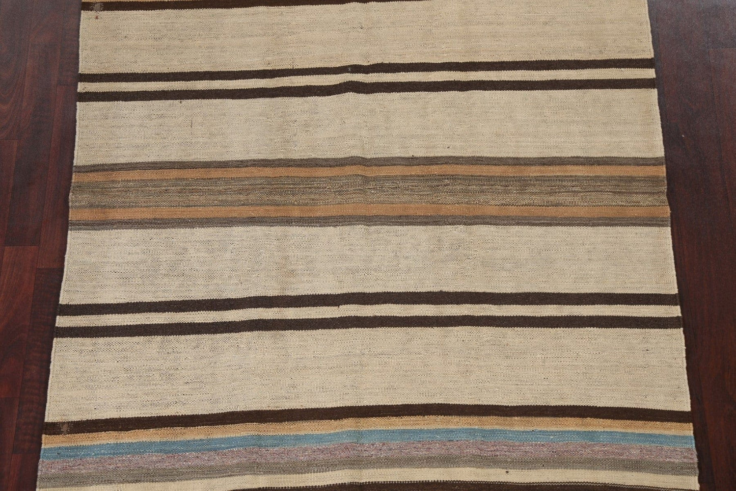 Natural Dye Striped Kilim Oriental Area Rug 5x7