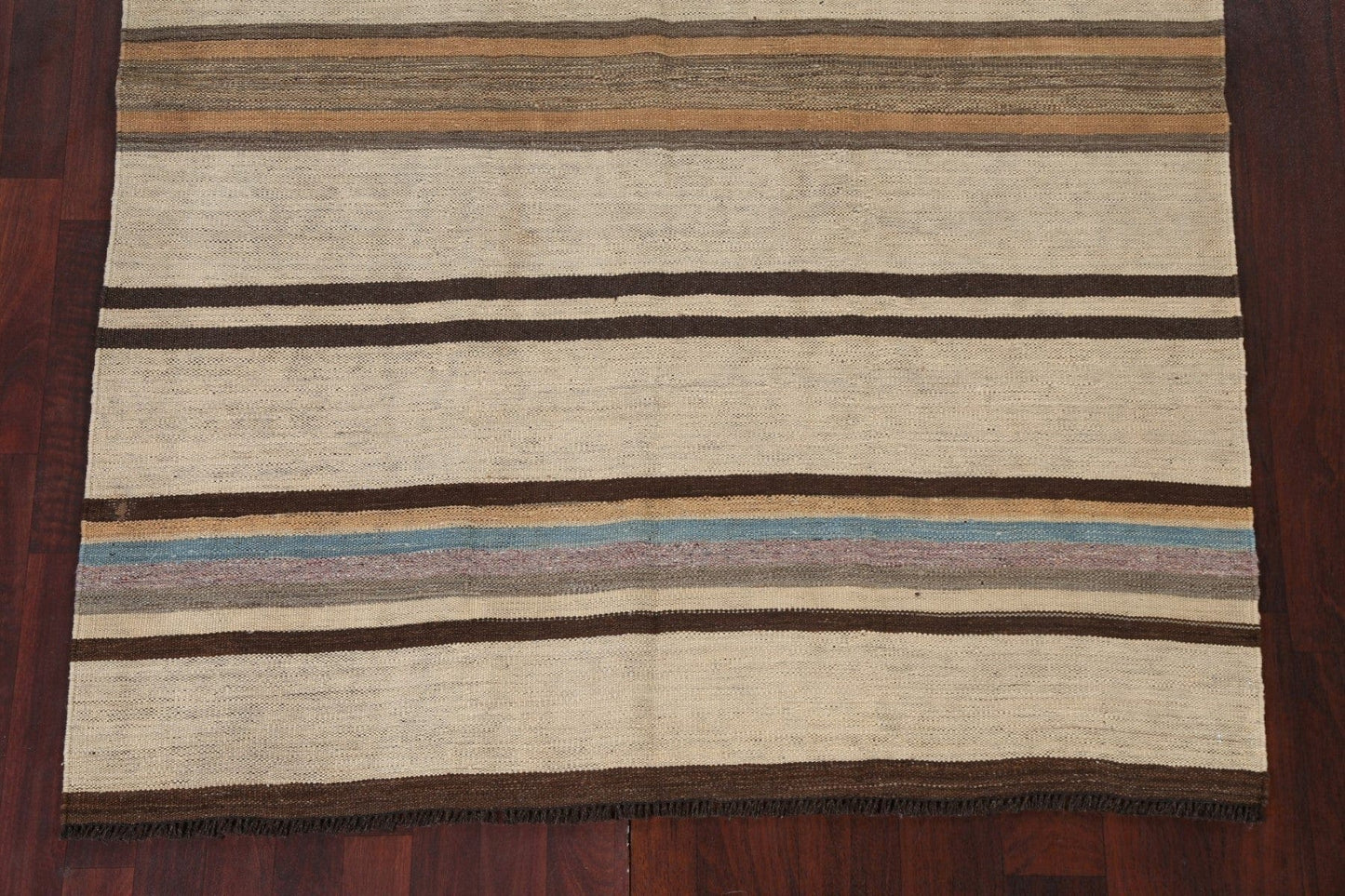 Natural Dye Striped Kilim Oriental Area Rug 5x7