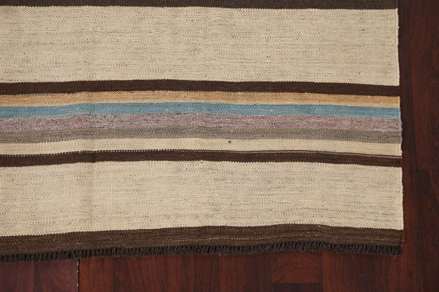 Natural Dye Striped Kilim Oriental Area Rug 5x7