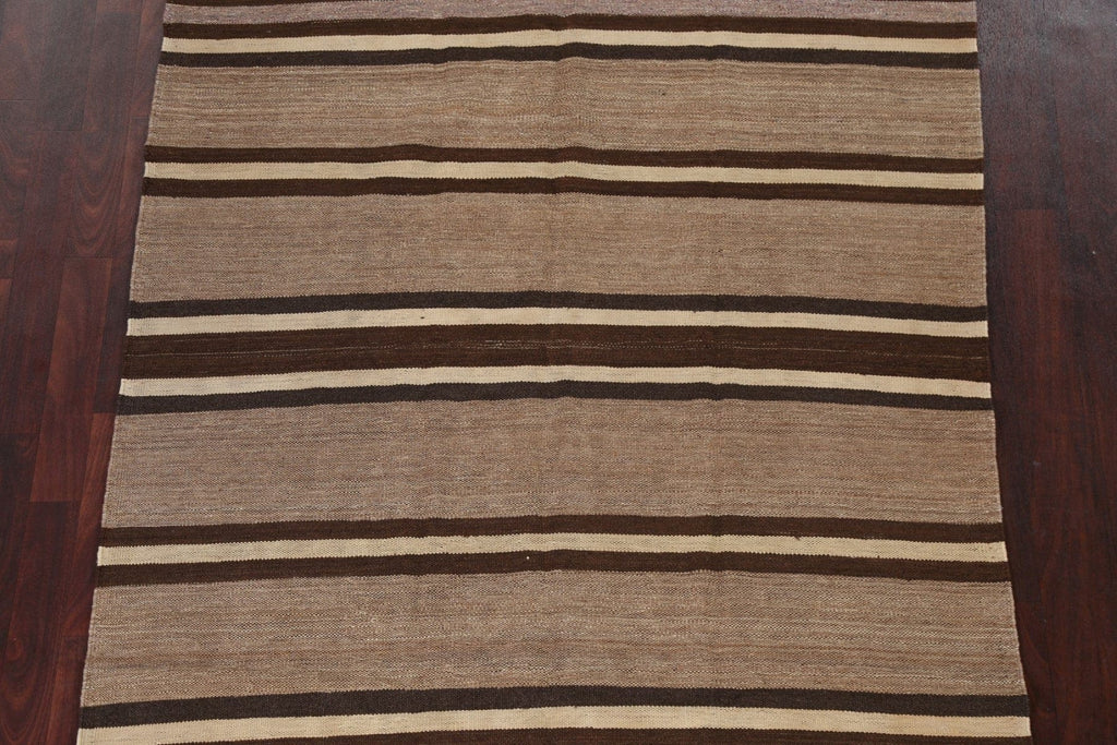 Natural Dye Striped Kilim Oriental Area Rug 5x7