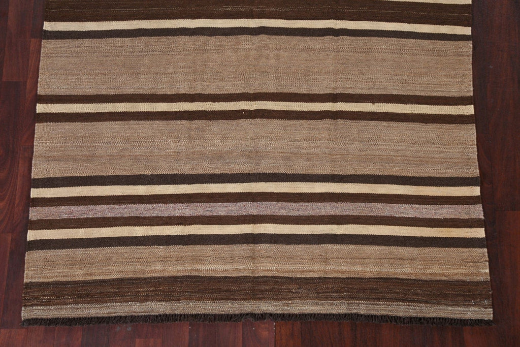 Natural Dye Striped Kilim Oriental Area Rug 5x7