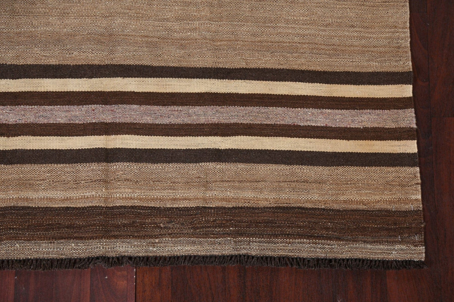 Natural Dye Striped Kilim Oriental Area Rug 5x7