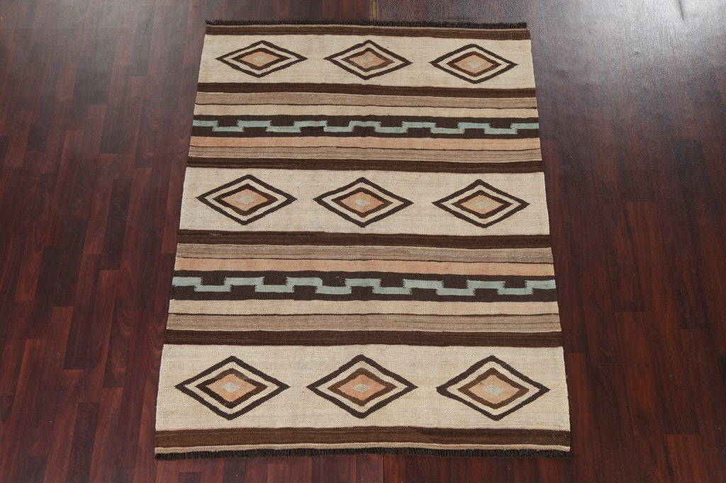 Natural Dye Kilim Oriental Area Rug 5x7