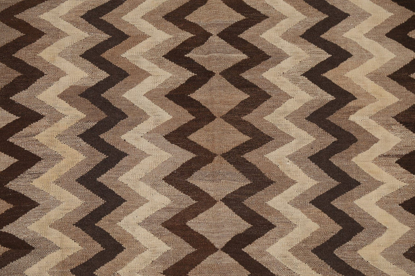 Natural Dye Chevron Kilim Oriental Area Rug 5x7