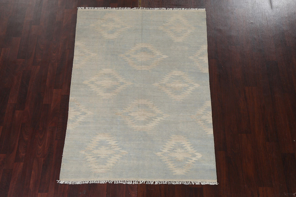 Natural Dye Wool Kilim Oriental Area Rug 5x6