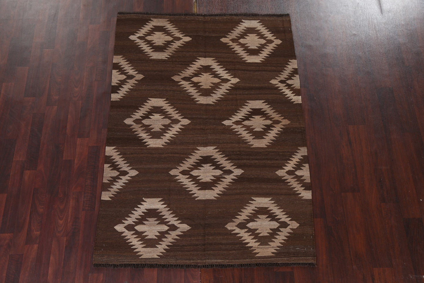 Natural Dye Kilim Oriental Wool Rug 5x6