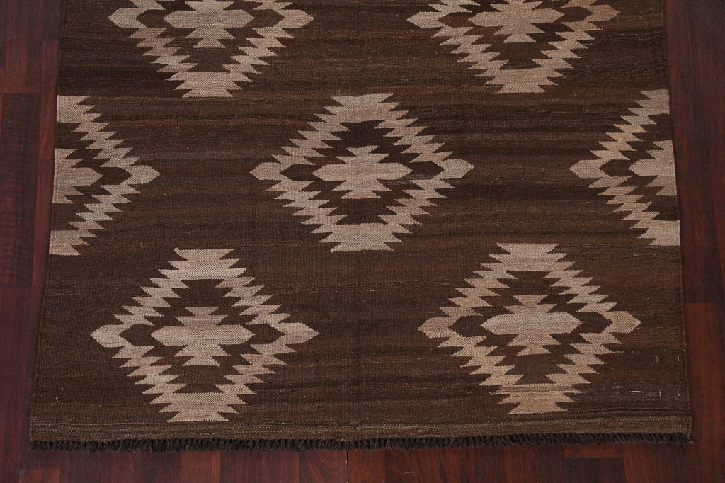 Natural Dye Kilim Oriental Wool Rug 5x6