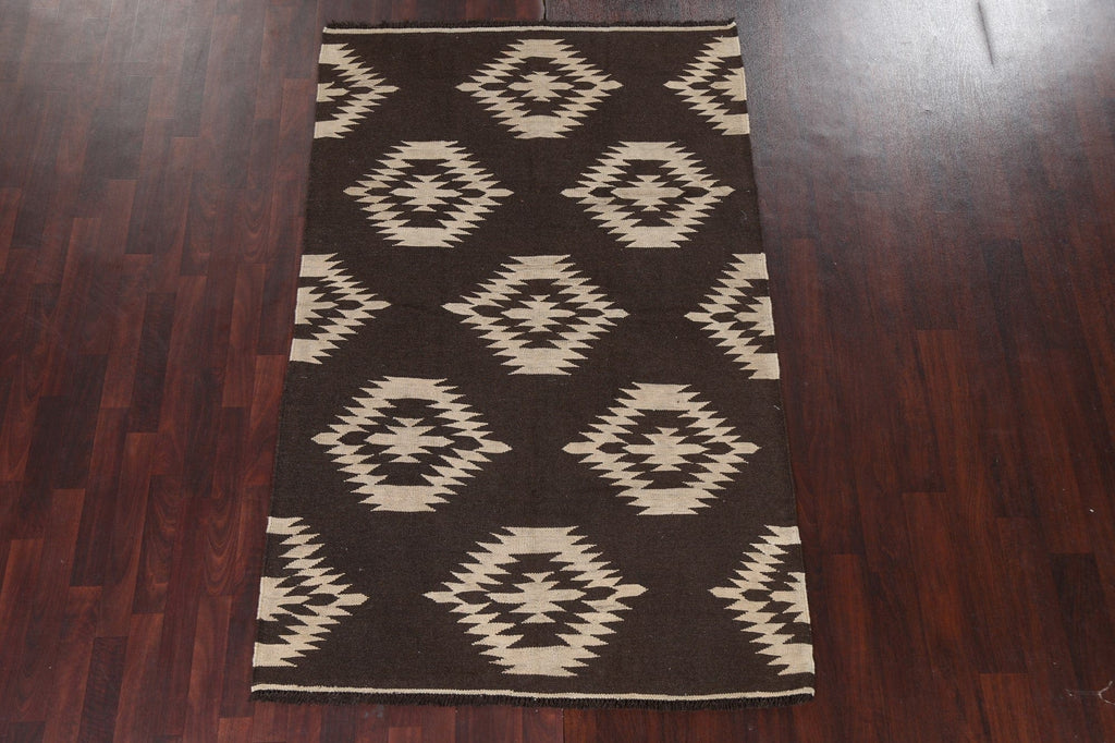 Natural Dye Geometric Kilim Oriental Rug 5x7