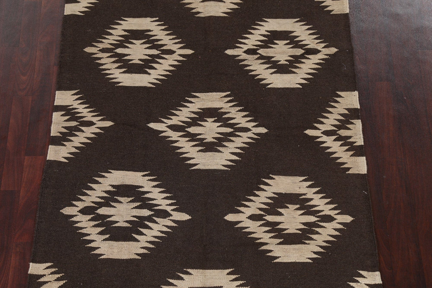 Natural Dye Geometric Kilim Oriental Rug 5x7