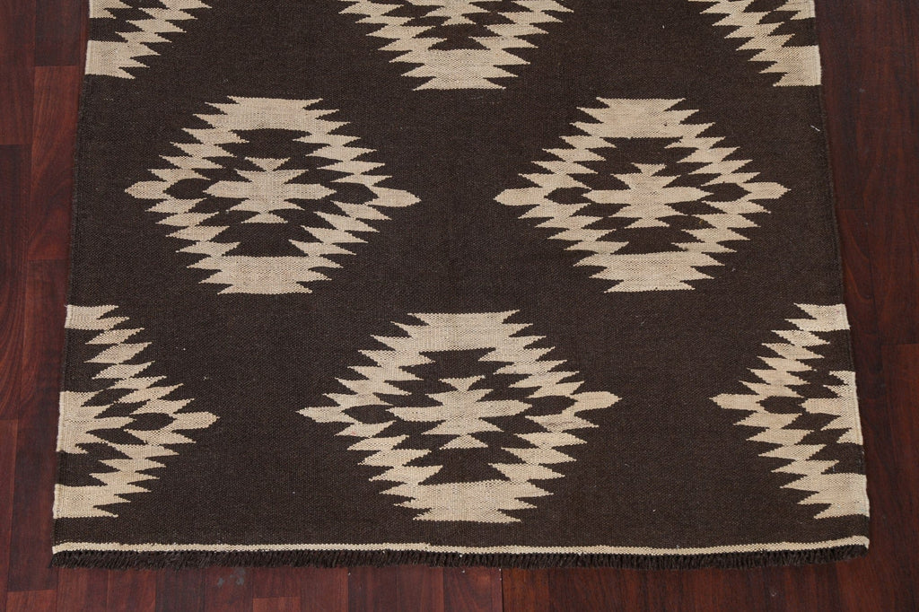 Natural Dye Geometric Kilim Oriental Rug 5x7