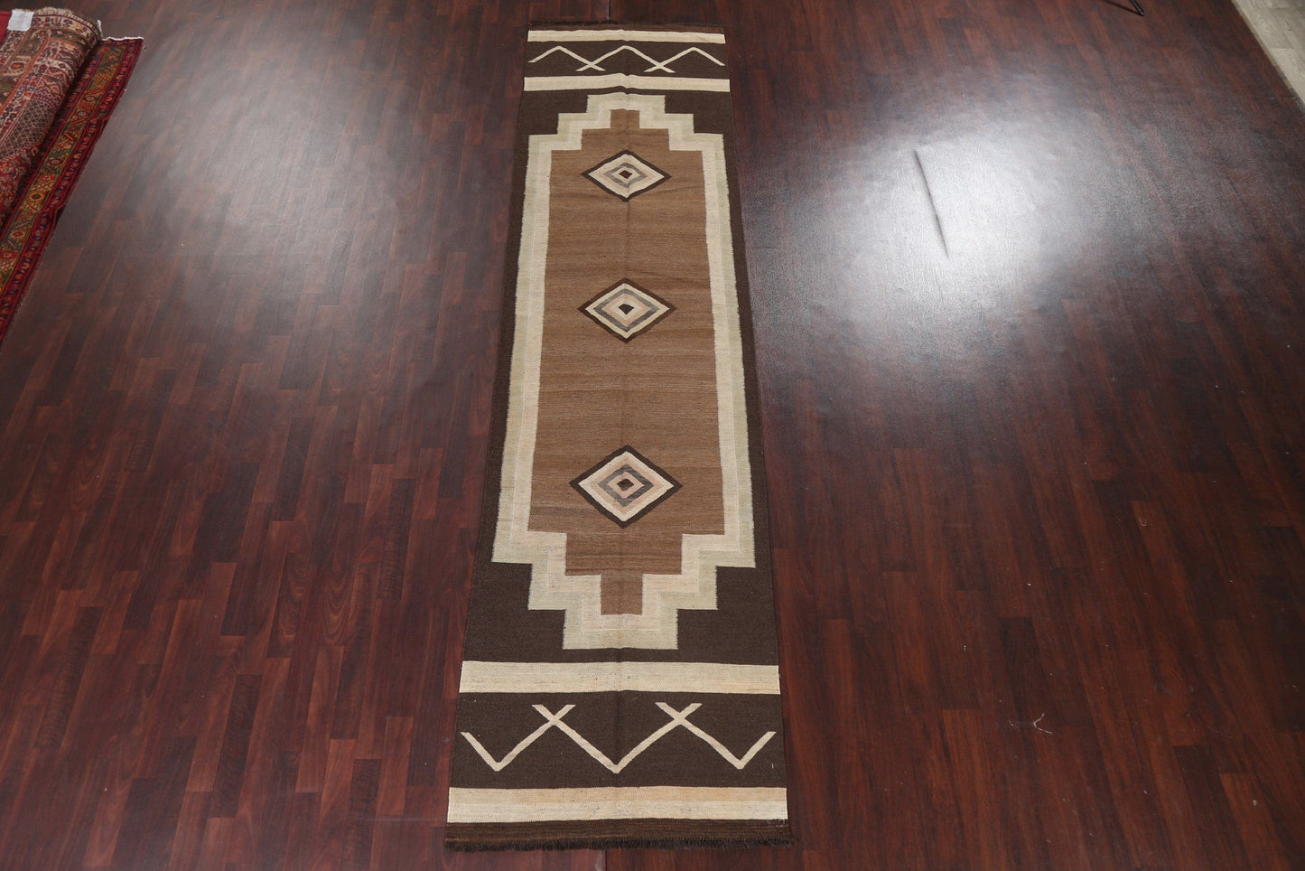 Natural Dye Kilim Oriental Runner Rug 3x13