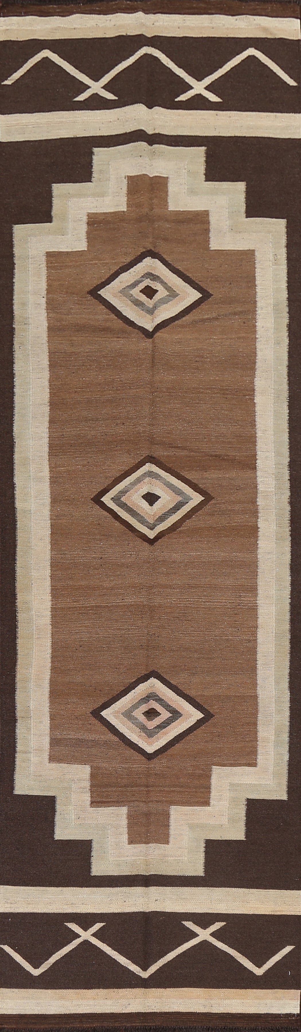 Natural Dye Kilim Oriental Runner Rug 3x13