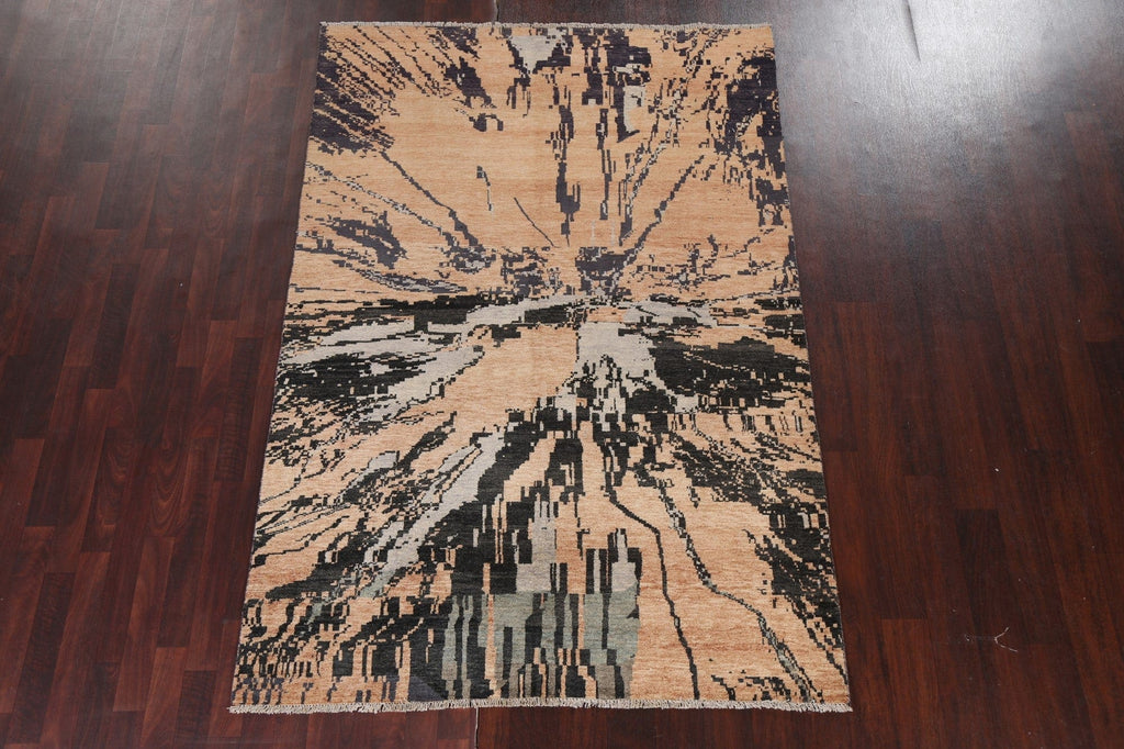 Handmade Wool Abstract Oriental Area Rug 5x8