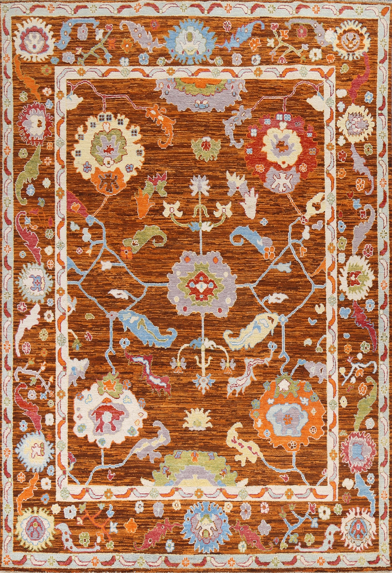 Vegetable Dye Oushak Turkish Area Rug 8x10