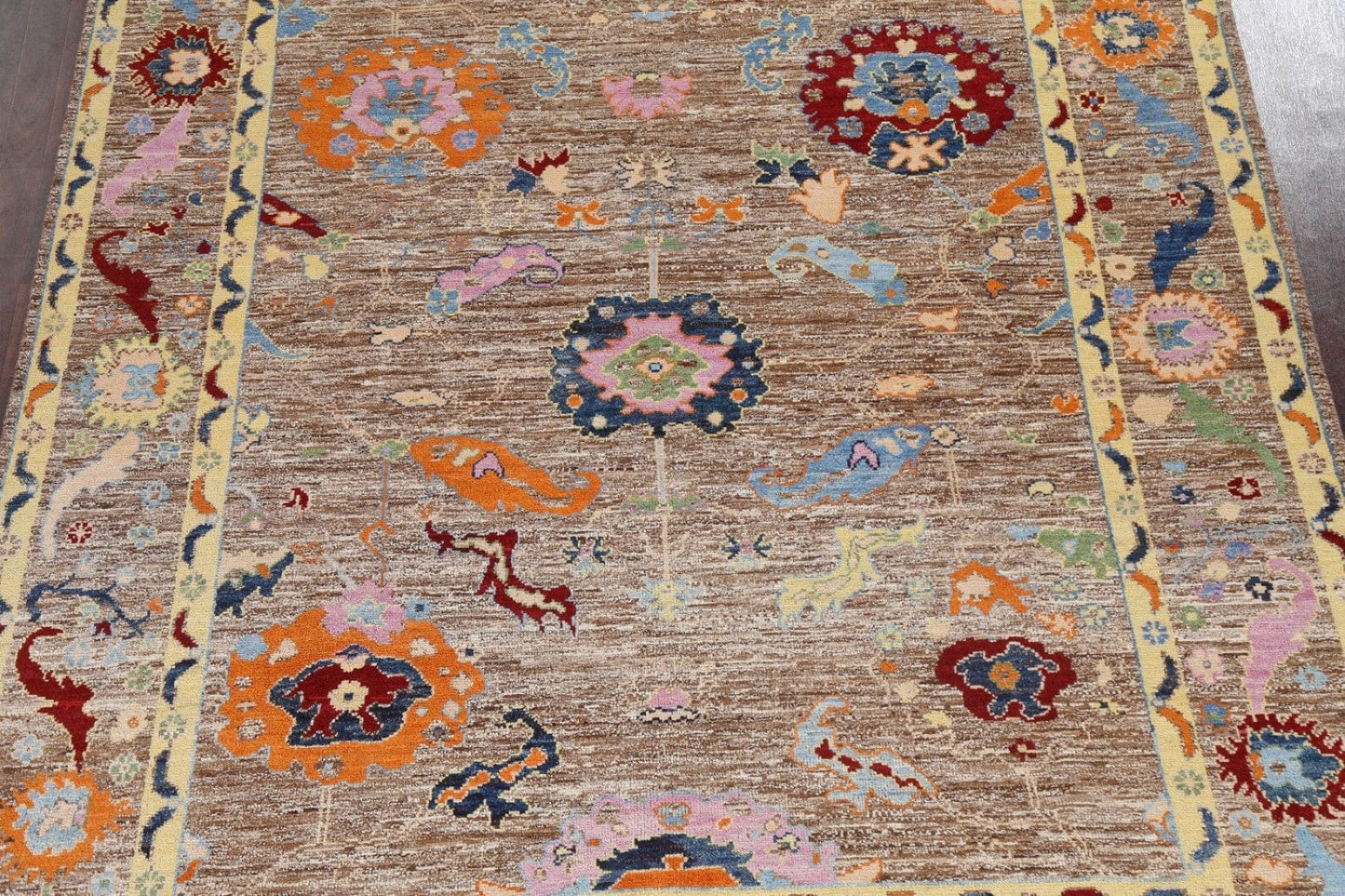 Vegetable Dye Oushak Turkish Wool Rug 8x10