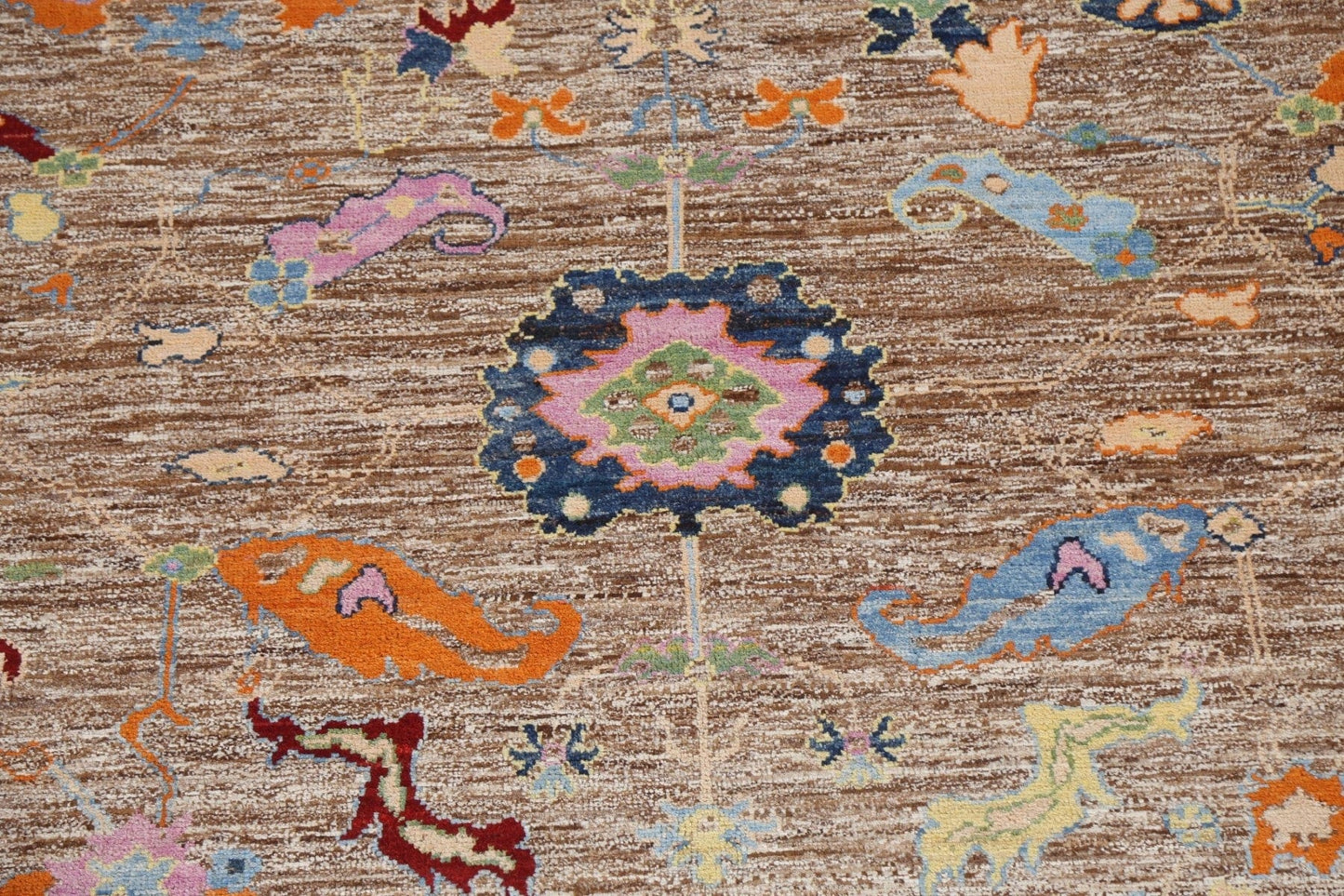 Vegetable Dye Oushak Turkish Wool Rug 8x10