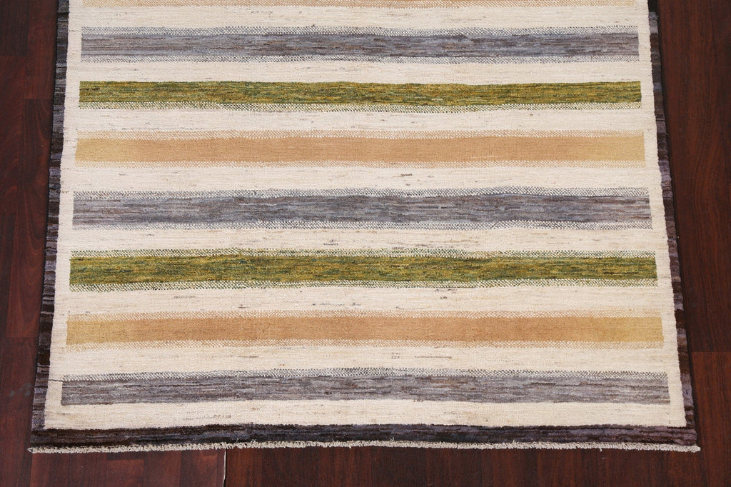 Striped Gabbeh Kashkoli Oriental Area Rug 5x8