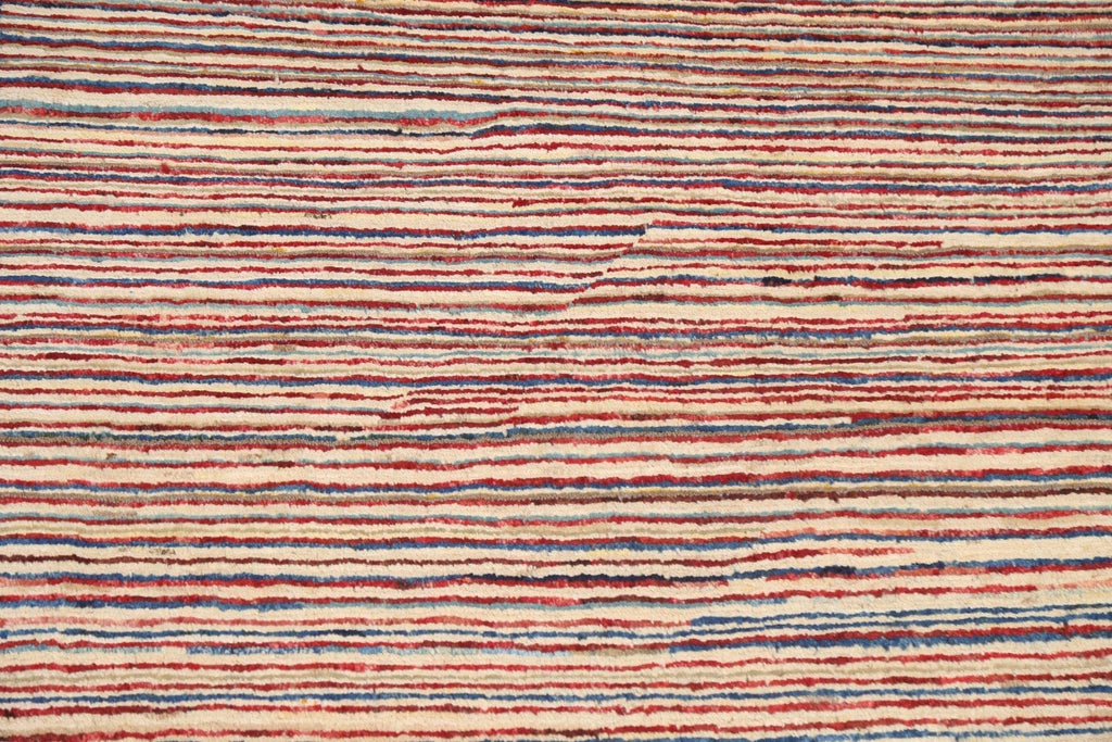 Striped Gabbeh Kashkoli Oriental Wool Rug 3x4