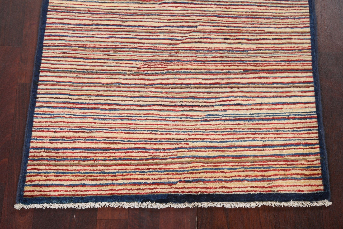 Striped Gabbeh Kashkoli Oriental Wool Rug 3x4