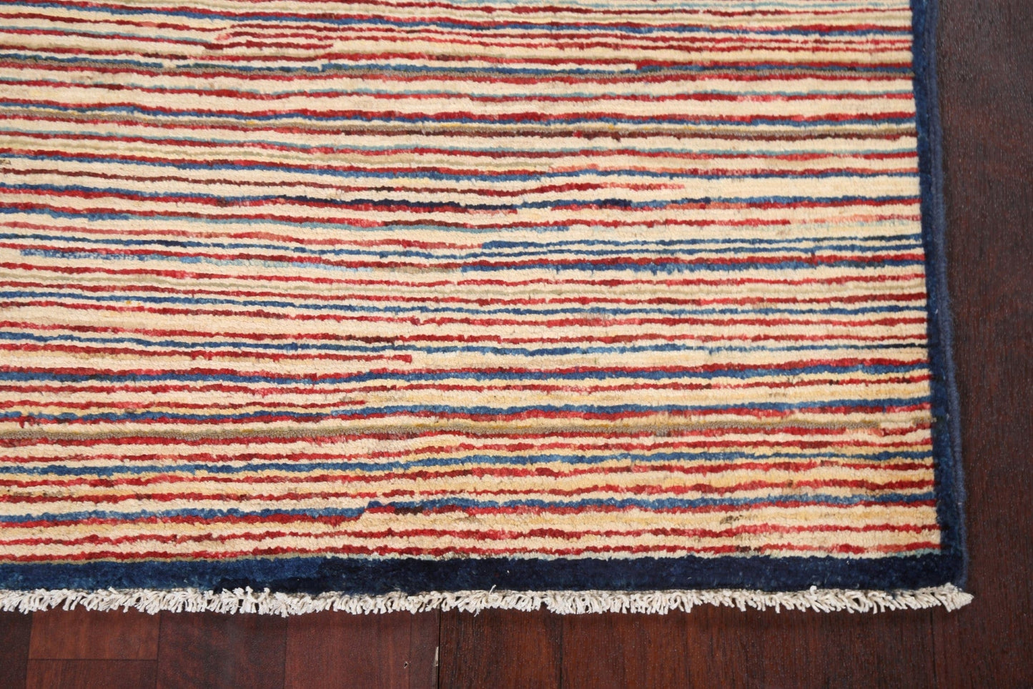 Striped Gabbeh Kashkoli Oriental Wool Rug 3x4