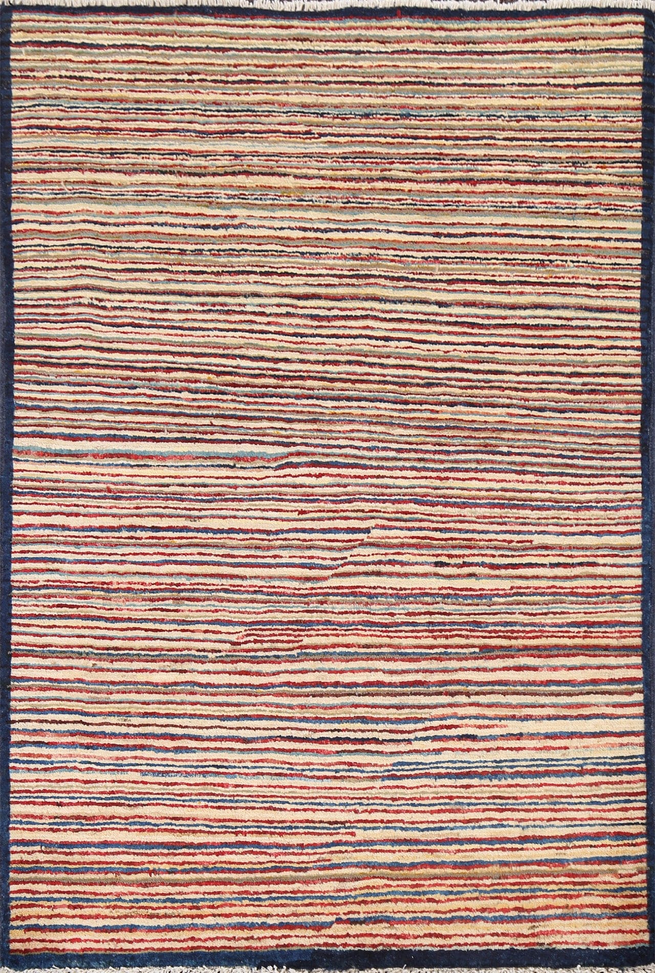 Striped Gabbeh Kashkoli Oriental Wool Rug 3x4