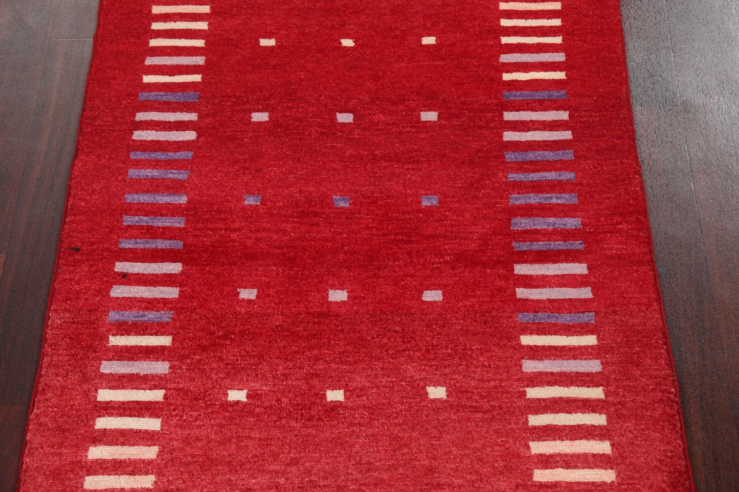 Red Geometric Gabbeh Kashkoli Oriental Rug 3x4