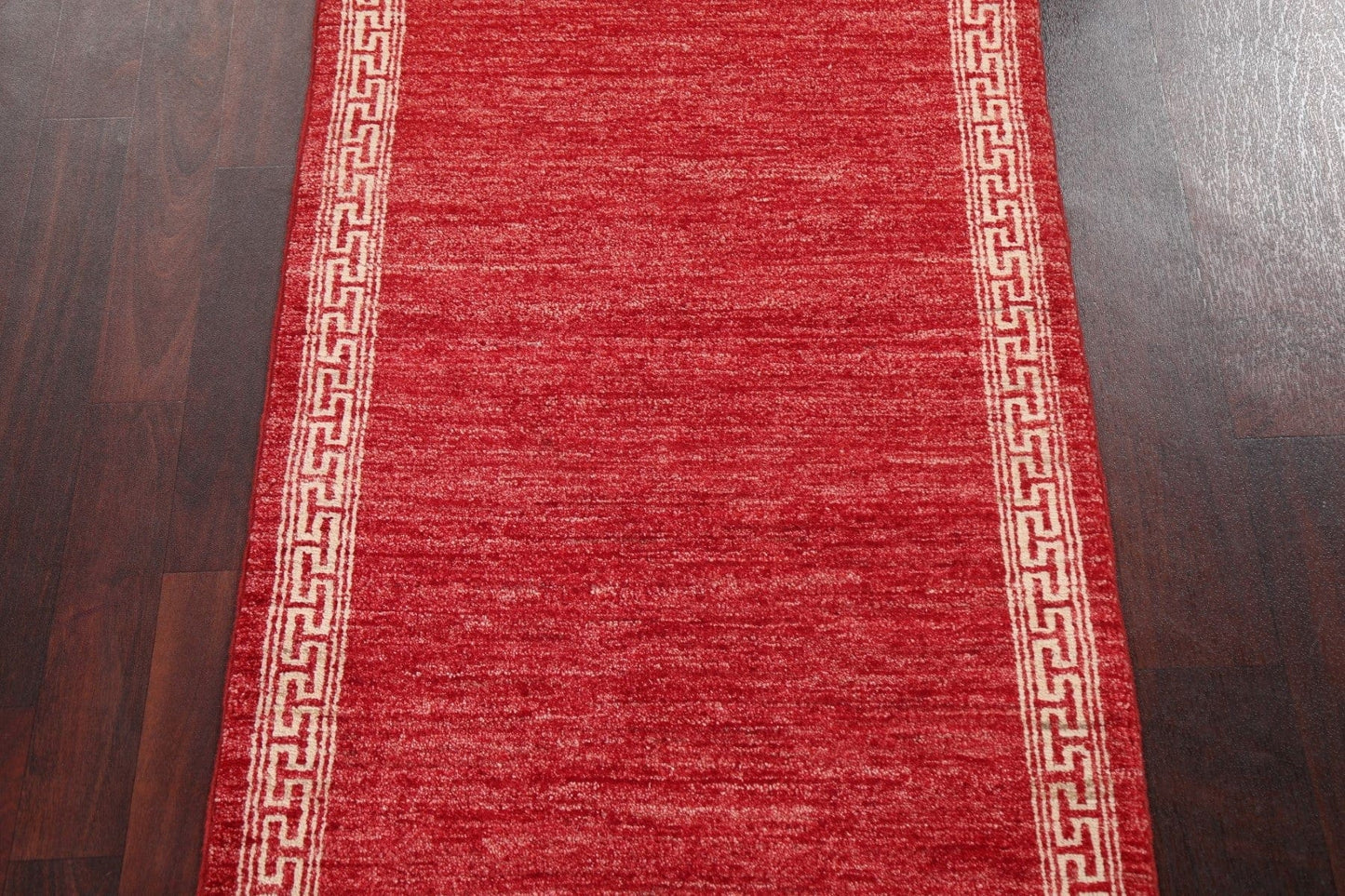 Red Geometric Gabbeh Kashkoli Oriental Runner Rug 2x5