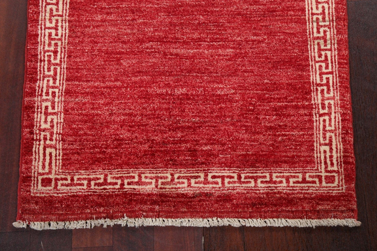 Red Geometric Gabbeh Kashkoli Oriental Runner Rug 2x5