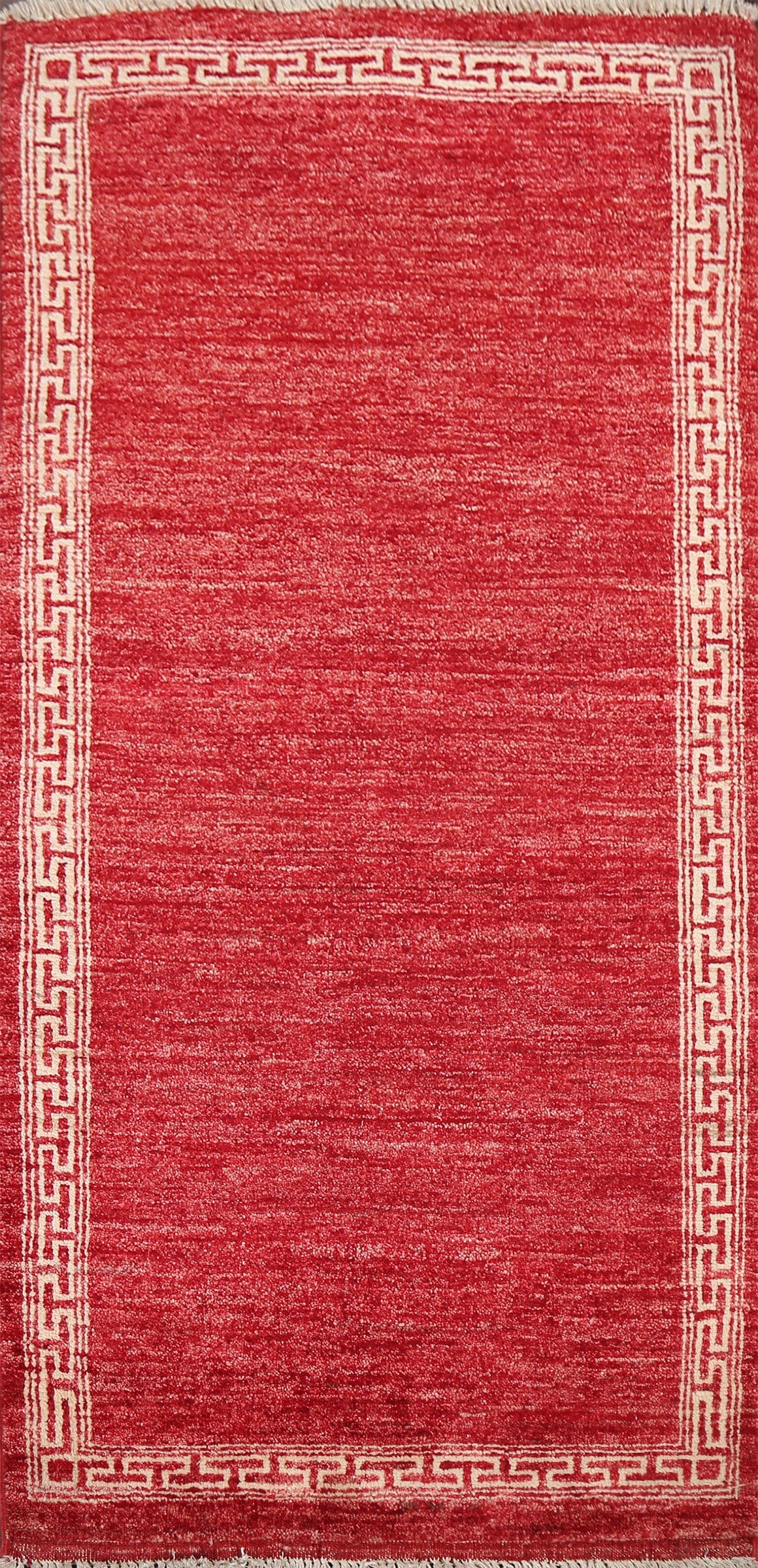 Red Geometric Gabbeh Kashkoli Oriental Runner Rug 2x5