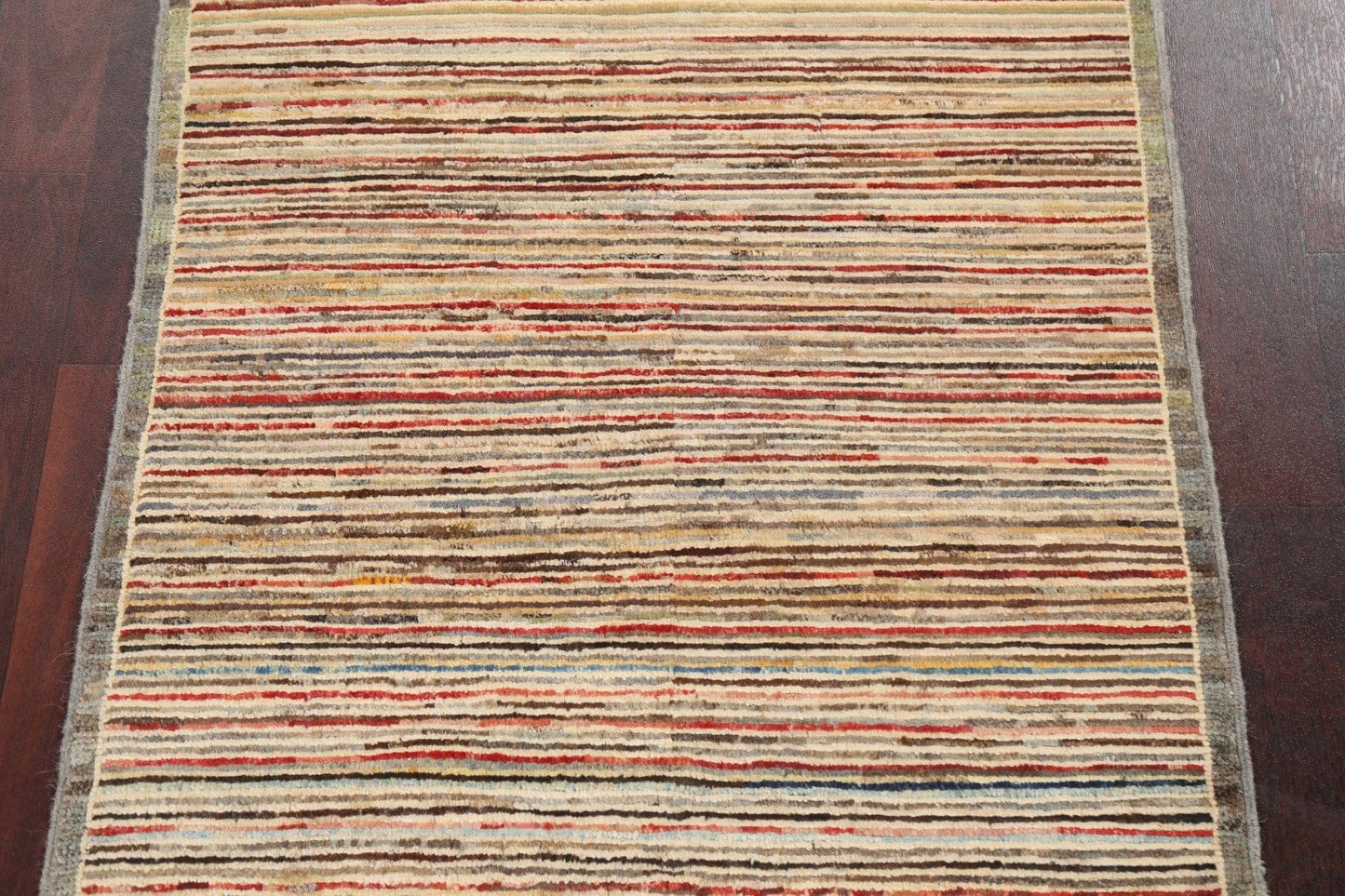 Striped Gabbeh Kashkoli Oriental Wool Rug 3x4