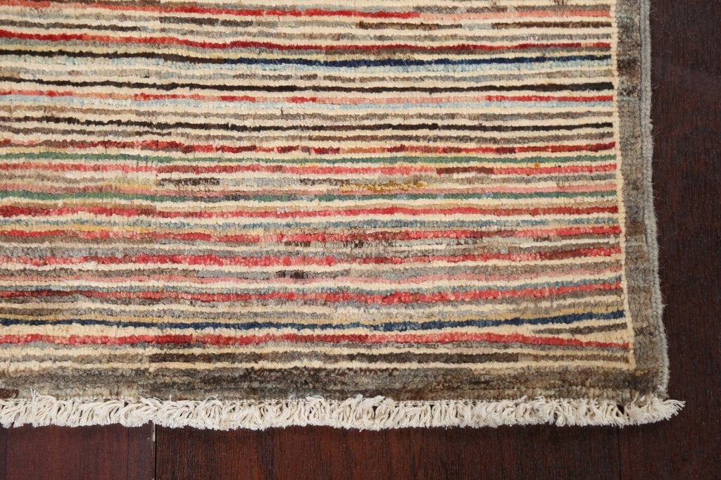 Striped Gabbeh Kashkoli Oriental Wool Rug 3x4