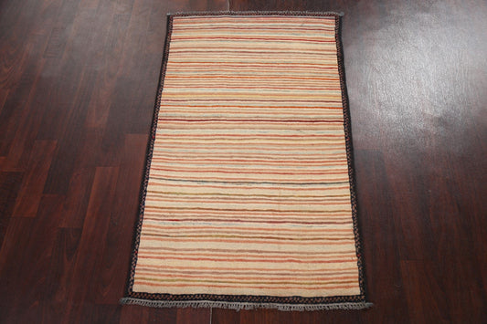 Handmade Gabbeh Kashkoli Oriental Wool Rug 3x4