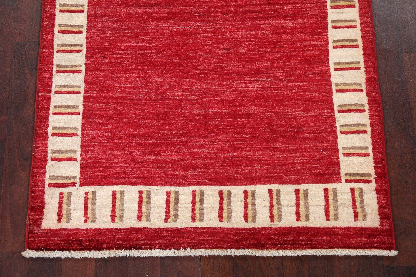 Red Geometric Gabbeh Kashkoli Oriental Area Rug 3x5