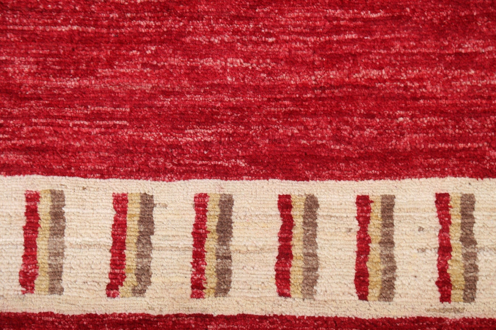 Red Geometric Gabbeh Kashkoli Oriental Area Rug 3x5