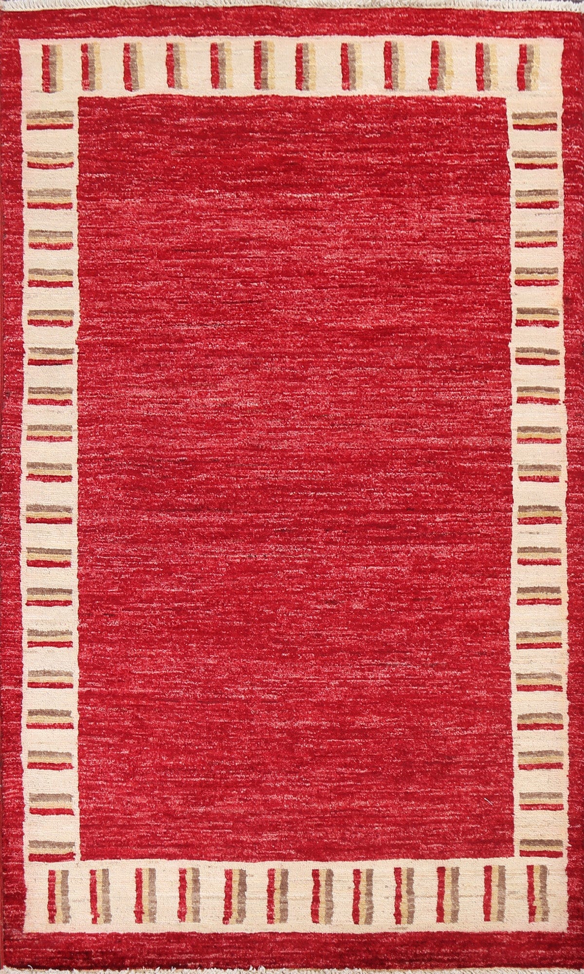 Red Geometric Gabbeh Kashkoli Oriental Area Rug 3x5