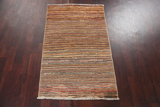 Striped Gabbeh Kashkoli Oriental Wool Rug 3x4